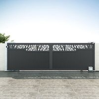 Op maat gemaakte aluminium elektrische schuifpoort, anti-corrosie, roestvrij, milieuvriendelijk, weerbestendig, gepoedercoat, modern villa-model