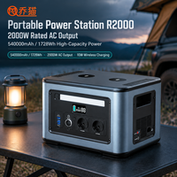 Stasiun Daya Portabel 1728Wh 2000W Generator Tenaga Surya 540000mAh LiFePO4 AC DC USB-C 15W Nirkabel LCD untuk Berkemah Cadangan Rumah