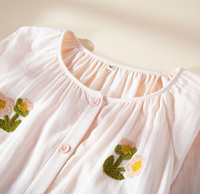 Pyjamas pour femmes 100% coton OEM Pyjamas pour femmes 100% coton - Style rustique avec des détails floraux brodés