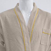 Peignoir de bain absorbant en tissu gaufré pour hôtel et spa, unisexe, avec col kimono, grande taille, longueur intégrale, léger, pour resort