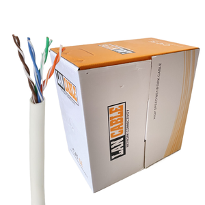 Cable Ethernet Cat5e 1000FT Pull-Box 24AWG HDPE aislado Cable de Internet de cobre desnudo sólido <span class=keywords><strong>350</strong></span> MHz de alta velocidad 1-5Gbps UTP a granel - Product Image 1