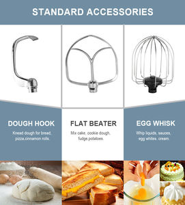 <span class=keywords><strong>5</strong></span>合1多功能7升1800瓦家用电动立式搅拌机，带鸡蛋搅拌器面团钩绞肉机水果蔬菜混合物 - Product Image 2