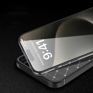 Cho Apple bọ cánh cứng sợi Carbon TPU mềm trường hợp <span class=keywords><strong>iPhone</strong></span> 16 Pro 16 Pro Max Tương thích <span class=keywords><strong>iPhone</strong></span> 15 14 Pro mô hình số bảo vệ trường hợp - Product Image 3