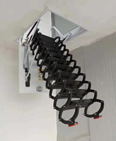 Échelle de grenier moderne murale en aluminium télescopique pliable pour l'intérieur, capacité de charge de 300 kg