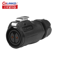 Cnlinko Fabricant IP68 LP20 Série 2 Broches En Plastique Métal Circulaire Soudé Étanche Aviation Plug M20 Connecteurs Électriques