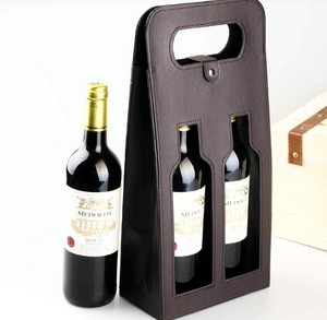 Sac isotherme 2 pièces en cuir PU de qualité supérieure pour bouteilles de bière et de vin, avec support ajouré, sac de transport extérieur, sacs à main, logo personnalisé - Product Image 1