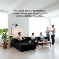 Canapé modulaire en forme de S moderne, canapé-lit convertible en velours côtelé A022 pour salon et appartement