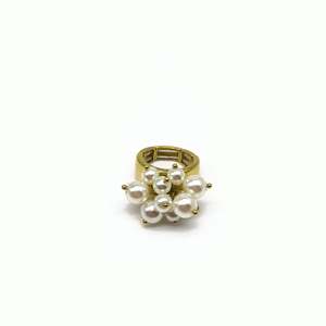 แหวนแฟชั่นชุบทอง PVD สแตนเลสสตีล 316L ดีไซน์ไข่มุกแบบกลุ่ม ทนทาน เป็นมิตรต่อสิ่งแวดล้อม - Product Image 1