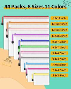 Custom Plastic Folder Bag Travel Essentials Organizer Zipper Document Pouches PVC Mesh Document <b>File</b> Bag for Home Use - Product Image 3