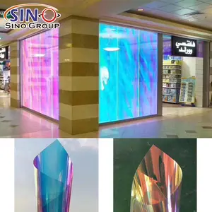 Película de tinte de ventana de vidrio, arco iris, para supermercado, Hotel, centro comercial, oficina, 1,37x50m, película de Mascota de alta calidad, cartón duro moderno decorativo, 1 rollo