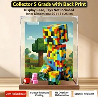 Kotak Akrilik My World Creeper untuk Display, Kompatibel dengan 21276, Kotak Transparan Anti Debu untuk Penyimpanan Figur, Cina
