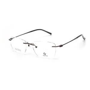 Factory Directly Sale Classical Designs Rimless Retro Titanium Eyeglasses