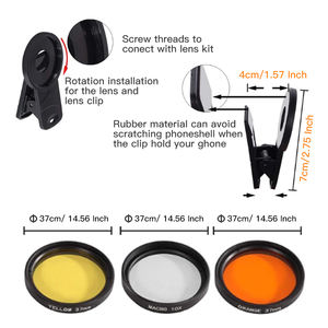 Filtres d'objectif de caméra de téléphone fish eye 6 en 1 Macro ND UV étoiles lentille jaune pour kits d'objectif de photographie - Product Image 6