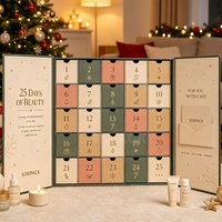 Calendrier de l'Avent de Luxe Personnalisé 25 Jours – Coffret Cadeau en Carton Rigide Double Porte, Matériaux Recyclés, Écologique, pour Cosmétiques