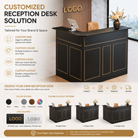 Comptoir de réception en L moderne et minimaliste, comptoir de caisse droit pour bureau d'entreprise, cabinet d'avocats, salon de beauté