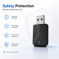 Mini adaptateur sans fil CarPlay et Android Auto, Bluetooth 5.1, WiFi 5.8 GHz, mise à niveau OTA, USB/Type-C Plug and Play