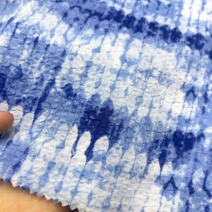 Tissu en coton tissé tie-dye effet froissé 80 g/m², résistant aux plis, pour robes bohèmes, tenues de festival, chemises pour filles et garçons - Product Image 4