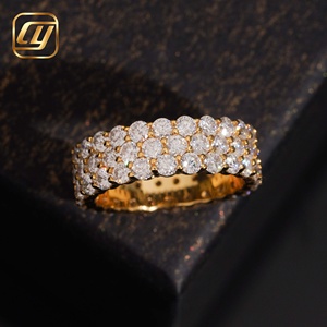Full Pave <b>Iced</b> Out Eternity Band IGI VVS Lab Grown Diamond <b>Ring</b> Gold Plated 925 Sterling Silver Luxury Wedding Anniversary <b>Ring</b> - Product Image 2