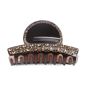 Clip artiglio per capelli con manico rotondo con Clip artiglio in acetato grande con strass costoso Lady Clip per capelli con artiglio a tenuta forte antiscivolo - Product Image 6