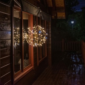 CX مقاوم للماء دافئ أبيض DIY تنفجر نجمة الألعاب النارية عرض أضواء عيد الميلاد في الهواء الطلق وميض ضوء المهرجان شنقا - Product Image 2