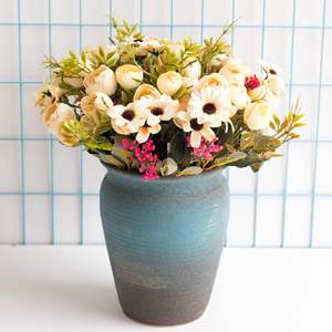 Vendita calda margherita di seta fiori artificiali in decorazioni di nozze sfuse vasi di altezza 30cm fiori artificiali rose - Product Image 1