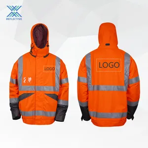 LX Hot Sale Hi-vis Safety Jacket 300D Pu Coated Windproof Seam-sealed With Pockets