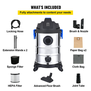 Aspirateur professionnel 3-en-1 eau et poussière 1200W, nettoyeur de tapis industriel haute performance pour le detailing automobile et l'<span class=keywords><strong>entretien</strong></span> hôtelier - Product Image 3