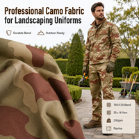 Tissu Ripstop Camouflage T65/C35 230gsm en Polyester Coton, Tissu Tactique Imprimé pour Uniformes et Aménagements Paysagers