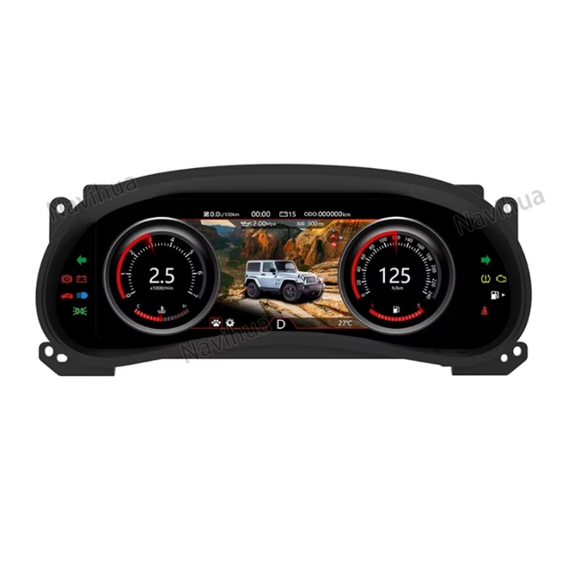 NaviHua 12.3" Linux LCD Dashboard Car Digital Cluster for Jeep Wrangler 2011 2017 Auto Speedometer Virtual Cockpit Monitor New