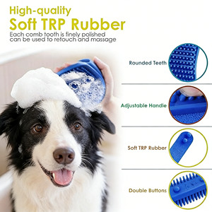 TPR Evcil Hayvan Banyo Masaj Fırçası Köpek Kedi Duş Bakım Aracı Özel Logo Yumuşak Kauçuk Tüy Dökülmesini Azaltan Eldivenler - Product Image 1