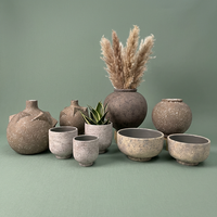 Lot de pots de fleurs en céramique nordique mouchetée, style rustique Wabi Sabi, pour décoration intérieure