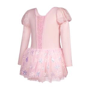 Body con maniche a sbuffo in cotone per bambini con gonna tutù abito da ballo per spettacoli di balletto vestito da principessa carino per ragazze - Product Image 6