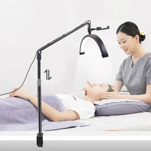 Lamp for beauty salon lighting lashes equipment Standing led lamp moon for eyelash 16 inch Half moon light with phone clip