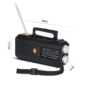 <span class=keywords><strong>Radio</strong></span> a manovella, <span class=keywords><strong>radio</strong></span> meteorologica portatile AM/FM NOAA, torcia di emergenza a manovella con pannello solare e batteria ricaricabile da 2000 mAh - Product Image 3