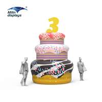 Modèle de gâteau gonflable en forme de ballon, léger, résistant à l'eau, portable, pour desserts, festivals, fêtes, événements, traiteur, salon professionnel