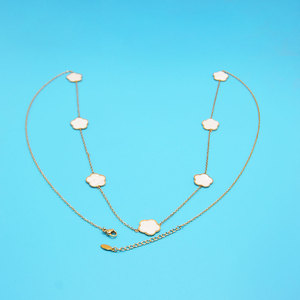 Di alta qualità collana pendente lungo fiore di ciliegio per le donne oro placcato in acciaio inox catena collana signore ragazza gioielli regali - Product Image 6