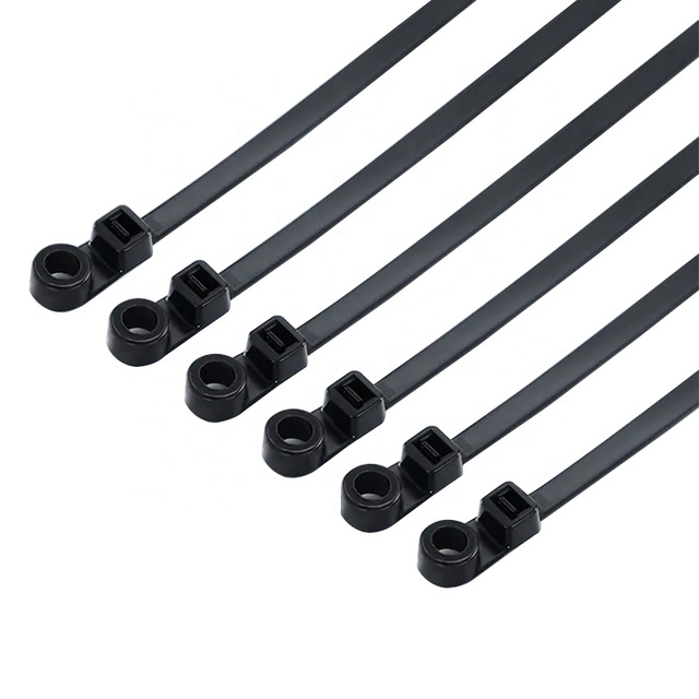 8 Inch Mounting Cable Tie Pack of 100 Black 200*3.6mm 40lbs Mountable Cable Ties