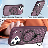 Étui de protection antichoc 2 en 1 en TPU PC avec dos ventilé en nid d'abeille 360° °   Support rotatif avec anneau et protection intégrale pour iPhone 18 17 16 Pro Max