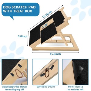 Cross-border wooden dog <b>scratching</b> <b>post</b>, pull-out treat board, adjustable dog <b>scratching</b> <b>post</b>, dog nail trimmer. - Product Image 4