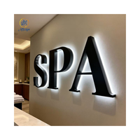Enseigne LED 3D en acrylique et métal pour magasin, intérieur/extérieur, lettres lumineuses, logo d'entreprise, enseigne rétroéclairée personnalisée