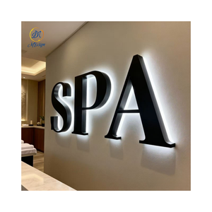 Enseigne <span class=keywords><strong>LED</strong></span> 3D en acrylique et métal pour magasin, intérieur/extérieur, lettres lumineuses, logo d'entreprise, enseigne rétroéclairée personnalisée - Product Image 3