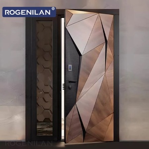 Porte d'entrée <span class=keywords><strong>de</strong></span> sécurité pivotante en aluminium sculpté 3D sur mesure Rogenilan, anti-effraction, avec serrure intelligente - Product Image 4