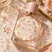 Autocollants personnalisés pour étiquettes de parfum, étanches, en vinyle doré, adhésifs, estampage à chaud, emballage de luxe pour flacons cosmétiques