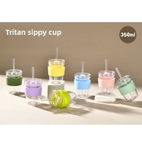Nouvelle tasse à sipper Tritan 350 ml 2026 pour thé au lait et café, sans BPA, sans danger pour les aliments, écologique, avec revêtement, pour enfants, idéale pour les cadeaux, avec couvercle Helen