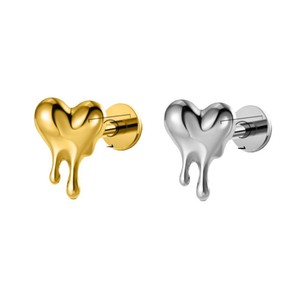 Piercing en titane en forme de cœur F136, bijoux corporels en titane pur pour piercing d'oreille, de lèvre, bijoux de mode unisexe - Product Image 5