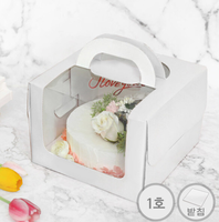 Boîte à gâteau mousse portable personnalisée avec poignée et fenêtre, emballage blanc pour anniversaire