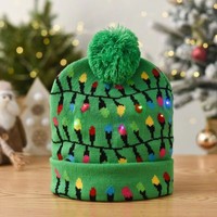 Cappello di Natale con luce di Natale lampeggiante cappello lavorato a maglia regalo di natale per adulti natale decorazioni per feste di Capodanno