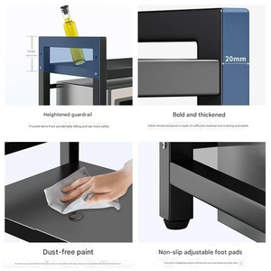 Estante de almacenamiento <span class=keywords><strong>para</strong></span> horno <span class=keywords><strong>microondas</strong></span> de cocina moderna de Metal no plegable, olla <span class=keywords><strong>arrocera</strong></span> eléctrica multifuncional, vajilla de almacenamiento <span class=keywords><strong>para</strong></span> el hogar - Product Image 4