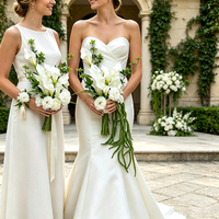 HB117 Nouveau bouquet de fleurs artificielles Calla Lily blanc et vert, luxueux, pour mariage, mariée, demoiselles d'honneur, décoration de bouquet de fleurs à tenir à la main