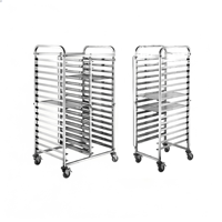 Chariot de boulangerie commercial à une rangée, amovible, en acier inoxydable, double ligne, robuste, sur mesure